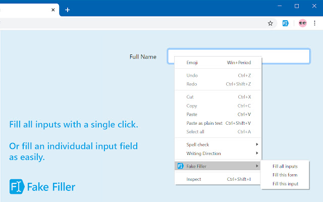 Fake Filler - great option for testing forms