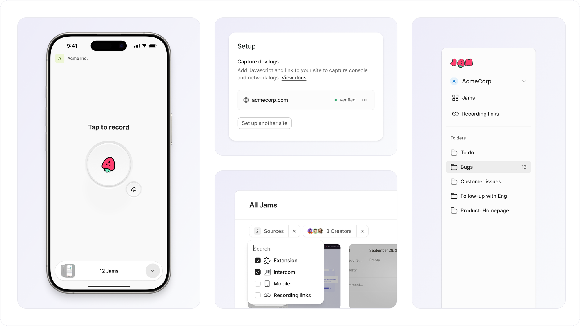 New in Jam! Mac shortcuts, dashboard filters, customer recording domains + more